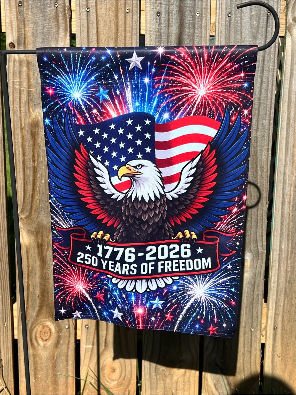Patriotic Eagle 1776-2026 Garden Flag - Red, White & Blue - NEW